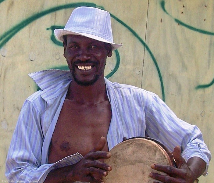 Jamaican playing hand drum